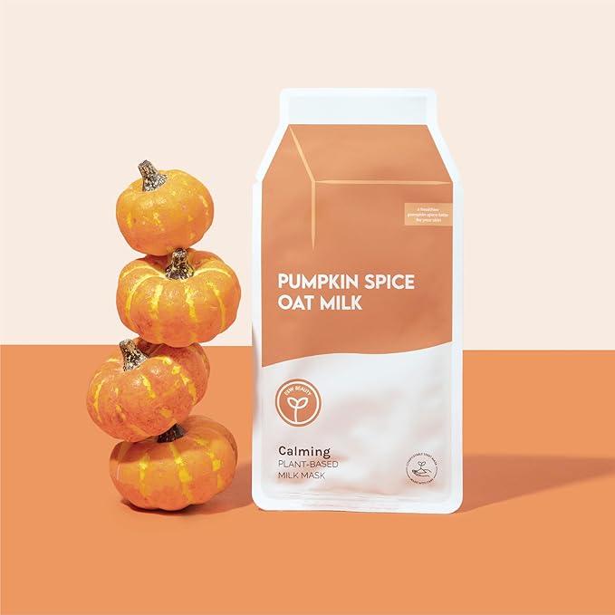 ESW Beauty Pumpkin Spice Oat Milk – Calming Plant-Based Milk Face Mask (6-Pack) – Pumpkin Extract for Dry, Sensitive Skin – Soothes, Reduces Oil & Fights Breakouts
