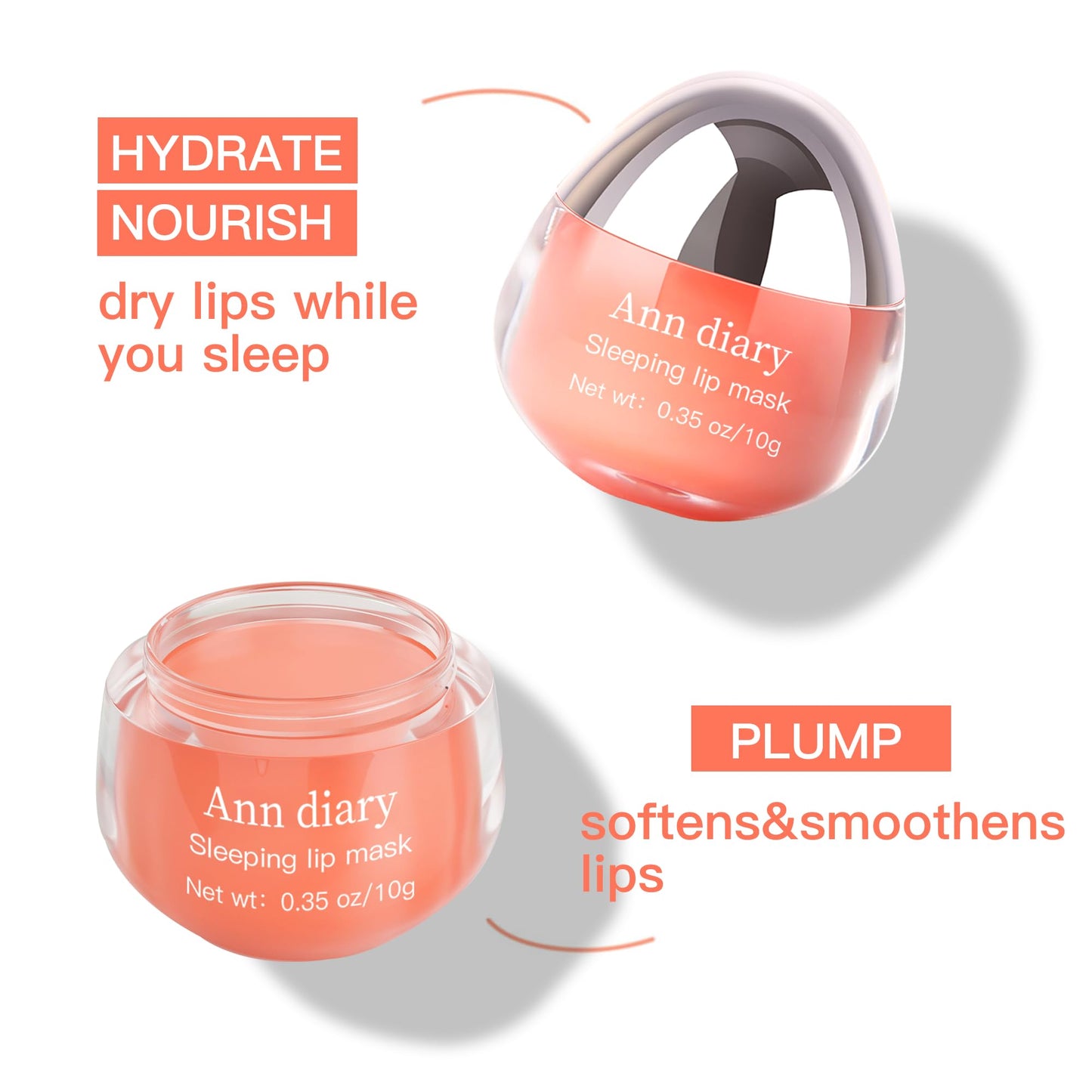 Ann Diary Sleeping Lip Mask: Nourish,Dry Lips,Hydration,Moisturizing for Cracked Lips,Visibly Plumps & Softens,Long-lasting Moisture to Soothe Dry Chapped Lips 10G|0.35 oz