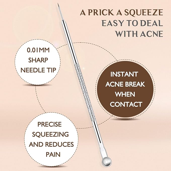 WSYUB Blackhead Tweezers, Pimple Popper Tool Kit, Blackhead Extractor,Ingrown Hair Tweezers, Blemish and Blackhead Removal Tools