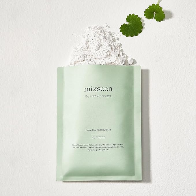 mixsoon Green Cica Modeling Pack (5ea) Renew Version | Moisturizing Melting Pack Increases Cooling Sensation and Hydration Level