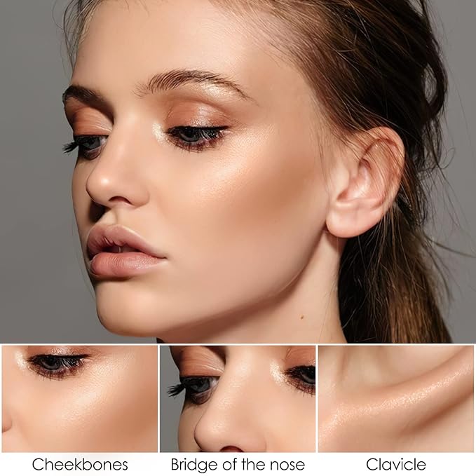 FOCALLURE 2 Pcs Mineral Cream Contour Stick,Moisturize Highlighter Illuminator Makeup,Medium