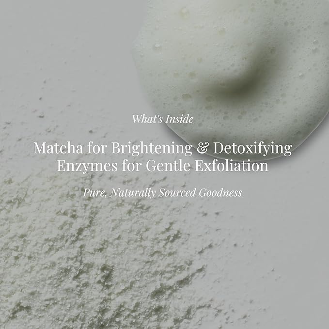 Pureté Greenwash – Gentle Enzyme Powder Face Wash with Matcha & Papain | Daily Exfoliating Cleanser for Sensitive Skin | Clean Beauty Inspired by Japanese Skincare