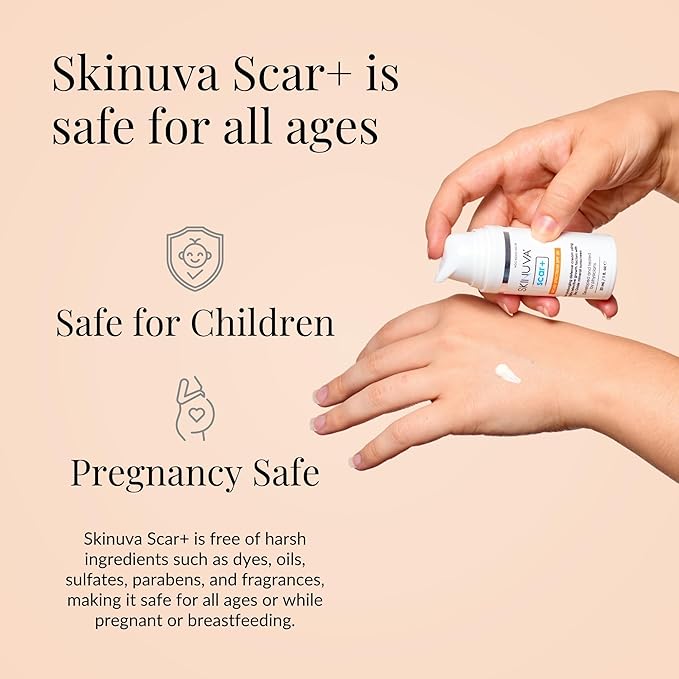 Skinuva® Next Generation Scar+ Cream - Advanced Silicone Scar Cream Matrix +SPF 30 Formulated with Growth Factors & Helps Reduce the Appearance of Scars (1 oz)