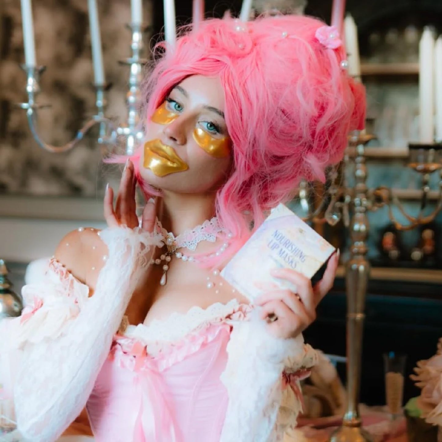 Camille Beckman Nourishing Collagen & Carob Lip Masks, Moisture-Locking Formula with Hyaluronic Acid, Set of 3 Treatments