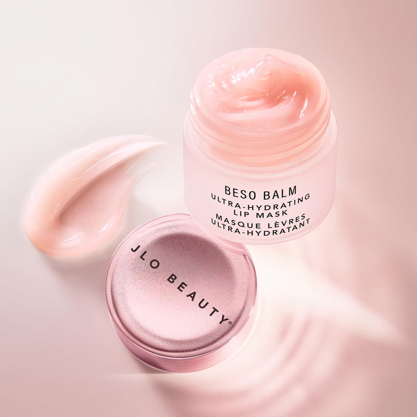 JLO BEAUTY Beso Balm Lip Mask, Vanilla Scented, Ultra Hydrating Lip Gloss Finish, Helps Visibly Plump, Smooth & Soften, Daytime or Overnight Sleeping Mask to Moisturize Flaky, Dry Lips, 3 Pack