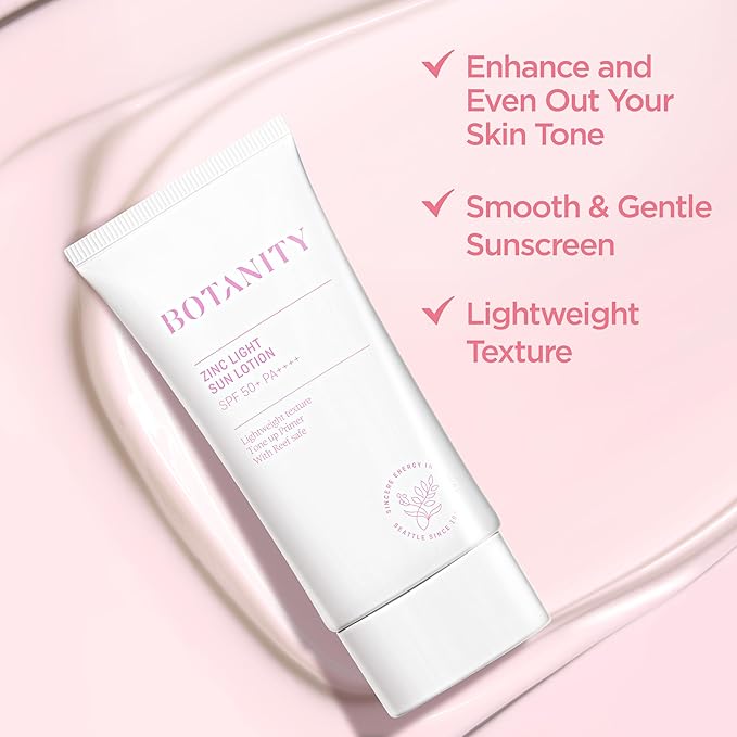 Zinc Sun Lotion - UV Protection, SPF 50+ PA ++++, Even skin tone, Lightweight & Hydrating formula, Non-Greasy, Korean Skincare, All Skin Types, 1.7 fl oz (50ml)