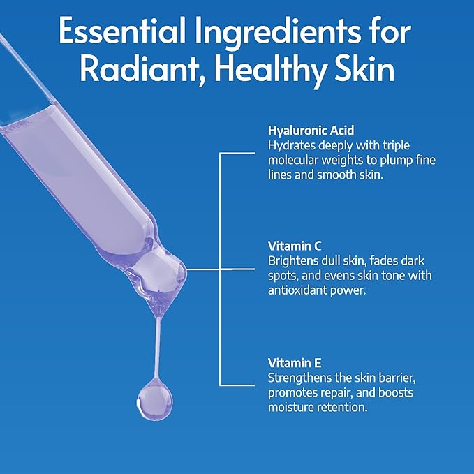 Hyaluronic Acid Serum for Face - Ultra Hydrating Anti Aging & Anti Wrinkle Face Serum with Vitamin C & E - Moisturizing & Plumping Formula for Smooth Skin - Microneedling - Korean Skincare - 2 fl oz