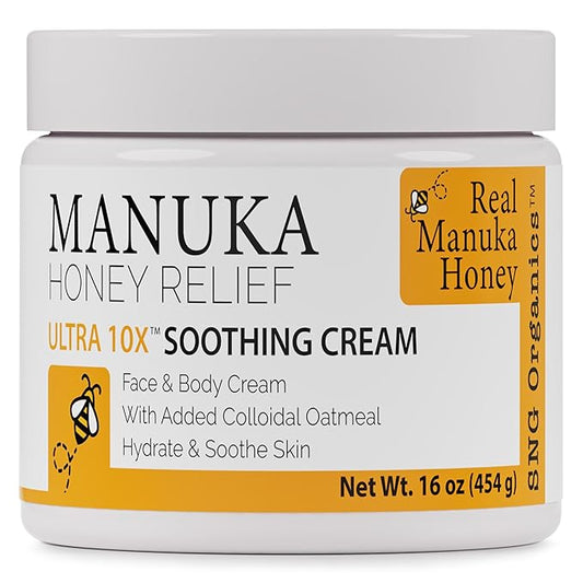 Super Natural Goods Manuka Honey Cream (16oz) – Hydrating Lotion for All Skin Types Suitable for Kids and Adults | Moisturizing Body Cream with Real Manuka Honey Aloe Vera Juice and Cocoa Butter