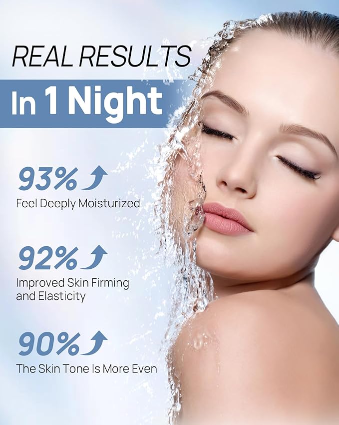 6 Pcs Bio-Collagen Overnight Face Mask, Hydrating Hydrogel Face Masks for All Skin Types - Fine Lines, Elasticity, Pore Minimizing, Firming, Glass Skin Korean Skincare