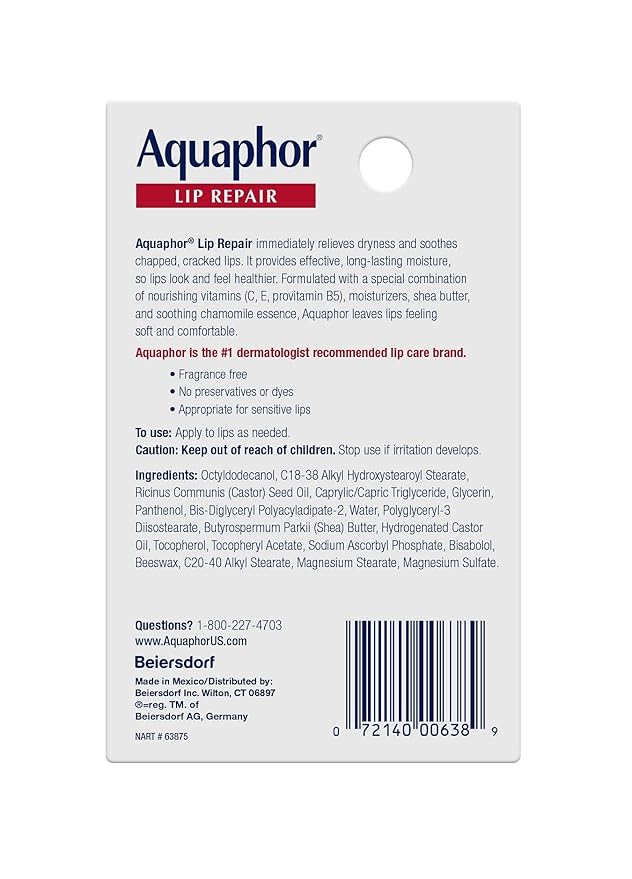 Aquaphor Lip Repair Dry, Chapped Lip oz
