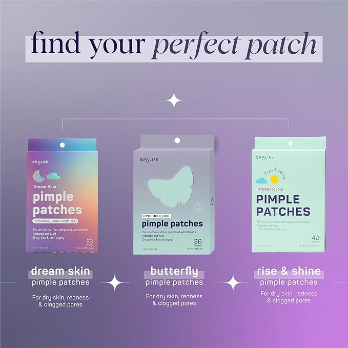 SpaLife Beauty Glow in the Dark Pimple Patches – Hydrocolloid Formula for Acne, Spots, Redness, and Oiliness – 132 Assorted – Acne Patches – Spot Treatment - zit Patches