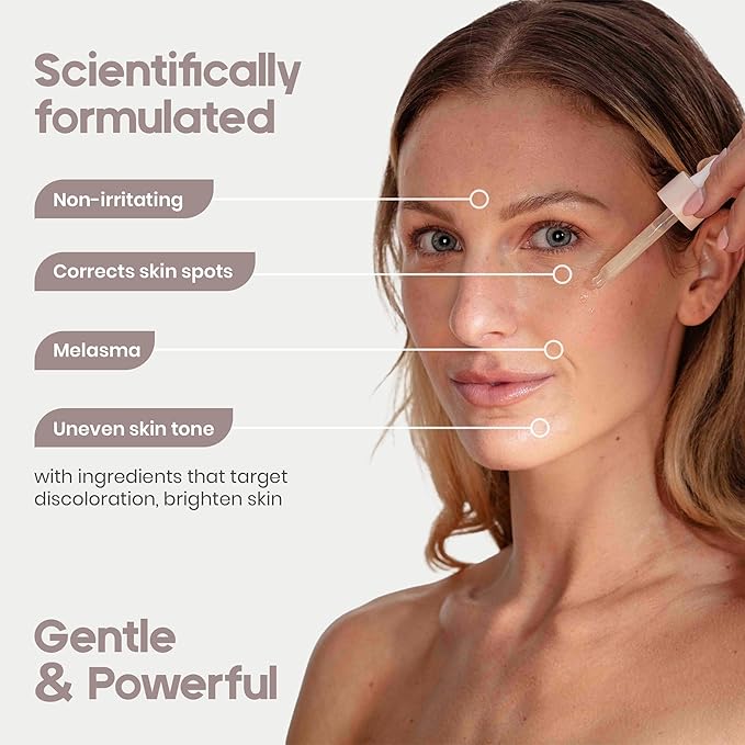 KIDO Brightening Serum - Reduces Dark Spots, Evens Skin Tone, Hydrates Deeply, Non-Irritating Formula, Kojic Acid, Alpha Arbutin, Retinol Serum for Face, Centella Asiatica, & Vitamin E