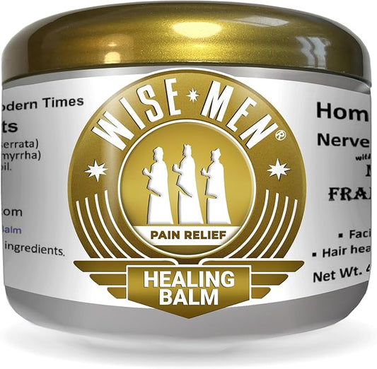 Wise Men Healing Balm with Myrrh and Frankincense Essential Oils for Neuropathy, Sciatica and Nerve Pain Massage and Skin Moisturizing
