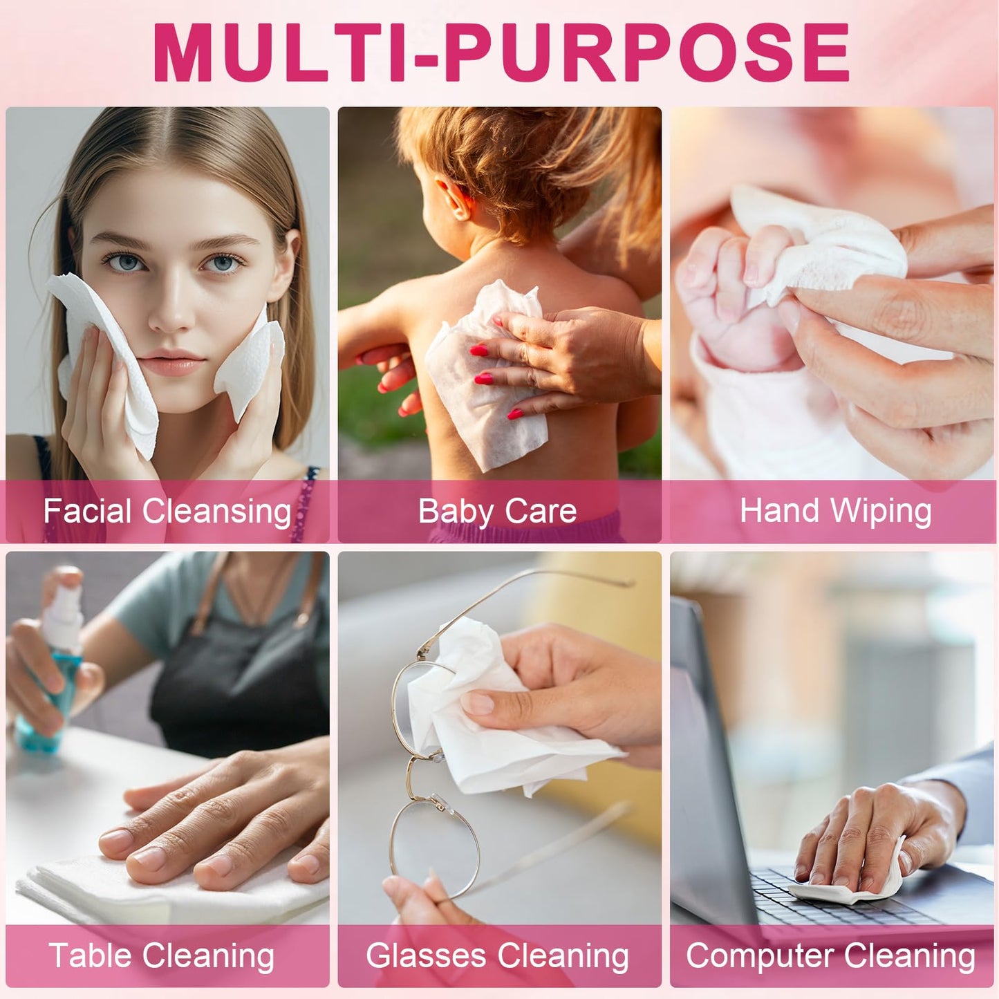 FACEMADE 50 Count (Soft Pack) XL Disposable Face Towels, Ultra Thick Face Towelettes Disposable, Clean Facial Towels for Makeup Remover, Skincare, USDA Certified 100% Biobased