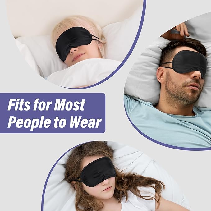 Aneco 50 Pieces Blindfolds Sleep Mask Bulk Eye Mask Shade Cover Blindfolds for Party Games with Nose Pad and Adjustable Strap for Travel Sleep Party Supplies, Black