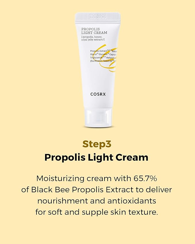 COSRX Honey Glow Kit, Korean Skin Care Set with Propolis Facial Toner, Serum, & Cream, Mini Travel Essentials, Deep Moisture, Hydration, Nourishment, Travel Size Gift Set, Korean Skin Care