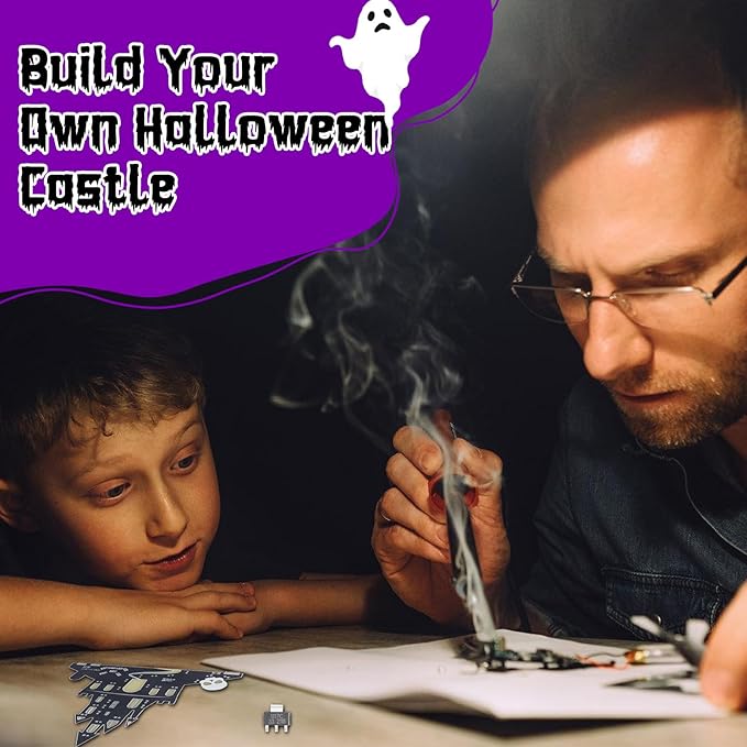 Halloween Music Castle Soldering Kit - DIY Ghost Castle Soldering Project Kit with 2 Lighting Modes & Spooky Sound, Fun Soldering Practice Kit for Teens Adults, Halloween Presents & Decoration