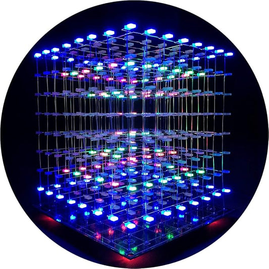 iCubeSmart 3D Led Cube DIY Electronics Kit 8x8x8 Led Cube DIY Soldering Project Kit(3D8S-MULTI)