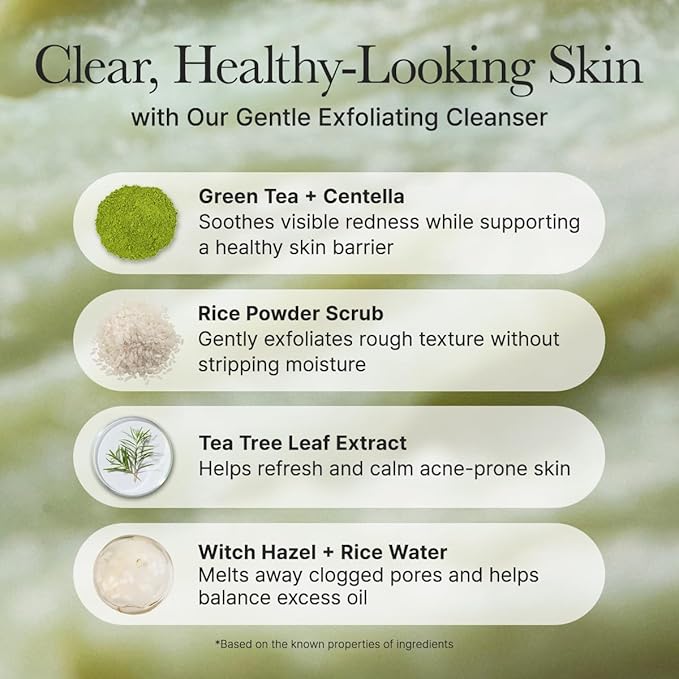 Korean Rice Mochi Face Cleanser - Face Mask, Foaming Cleanser, Gentle Scrub All in One - Deep Cleansing, Moisturizing, Pore Minimizing, Removing Blackhead- with Rice Water & Green Tea, Mugwort