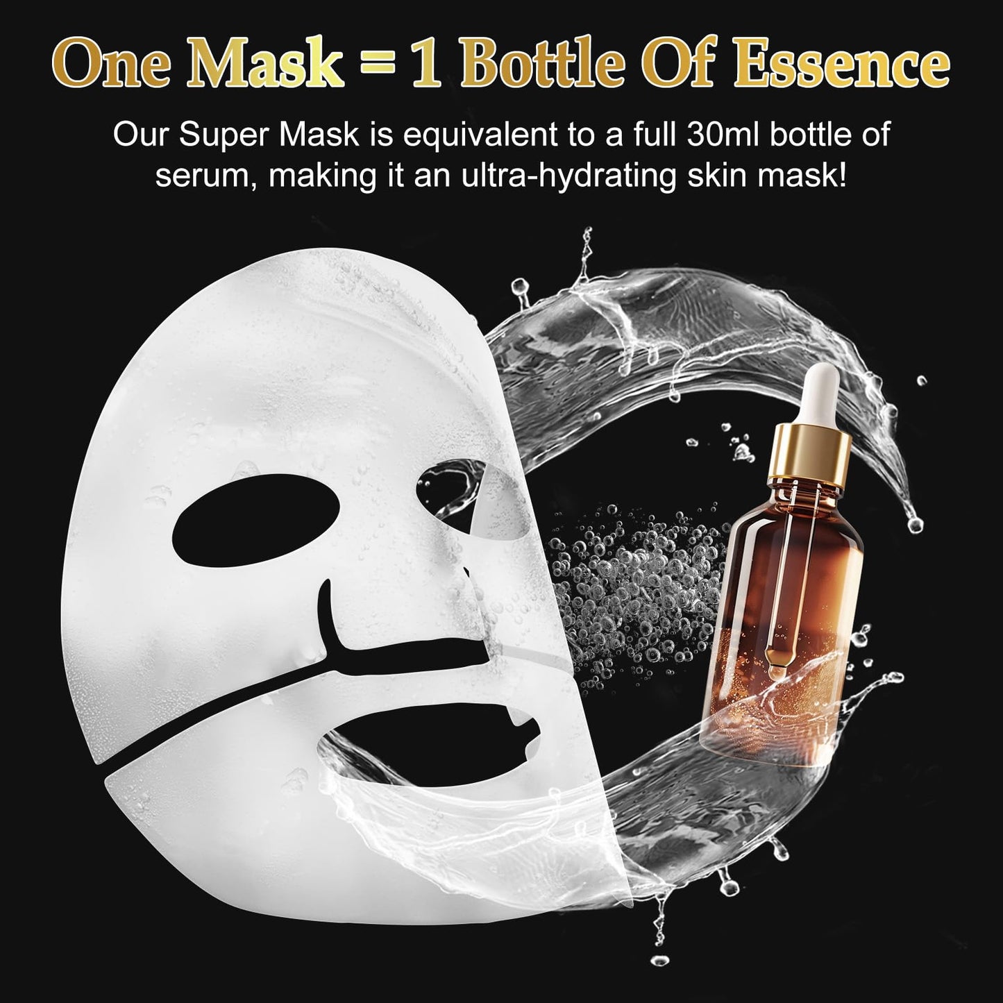 Snail Mucin Mask - Collagen Face Mask, Hydrating Mask Sheet with Hyaluronic Acid, Anti Wrinkle Anti Aging Deep Moisturizing Natural Snail Mucin Serum Daily Treatment for Dry, Sensitive Skin (6 PCS)