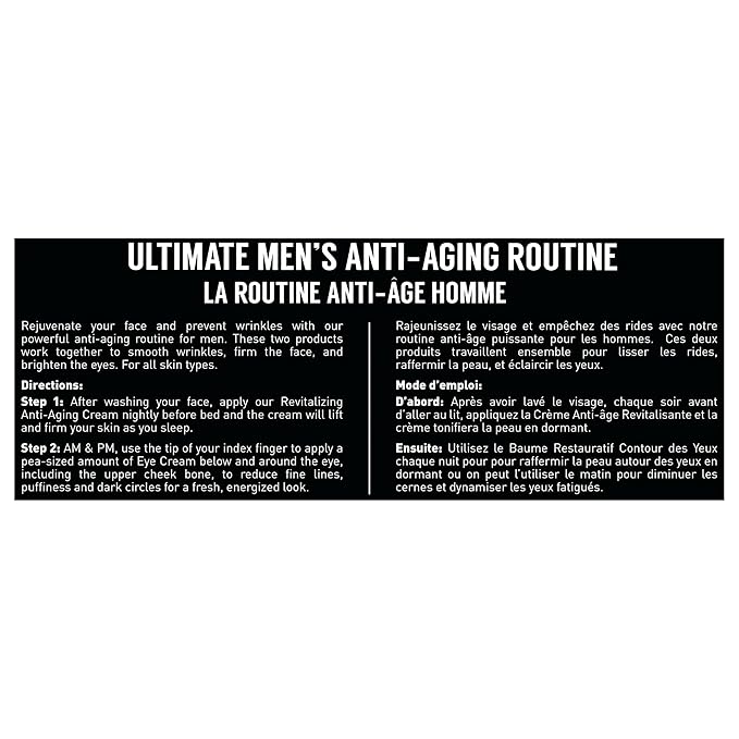 Brickell Men's Ultimate Anti-Aging Routine, Anti-Wrinkle, Night Face Cream and Eye Cream to Reduce Puffiness, Wrinkles, Dark Circles, Under Eye Bags, Natural and Organic, Scented