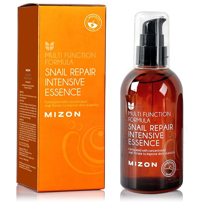 MIZON Snail Repair Intensive Essence Snail Mucin Adenosine Hyaluronic Acid Centella Asiatica Improves Skin Fine Line Treatment Smooth Skin Korean Skincare (3.38 fl oz)