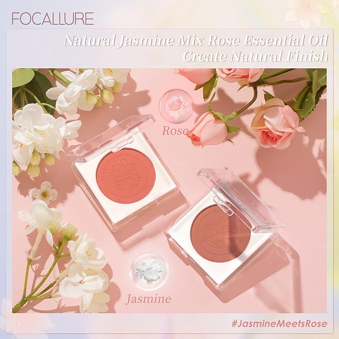 FOCALLURE Powder Palette Blush, Matte Mineral Blush Powder, Blendable, #101