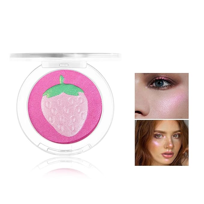 Face Highlighter Makeup Palette, Glossy Glitter Highlight Brightening Face