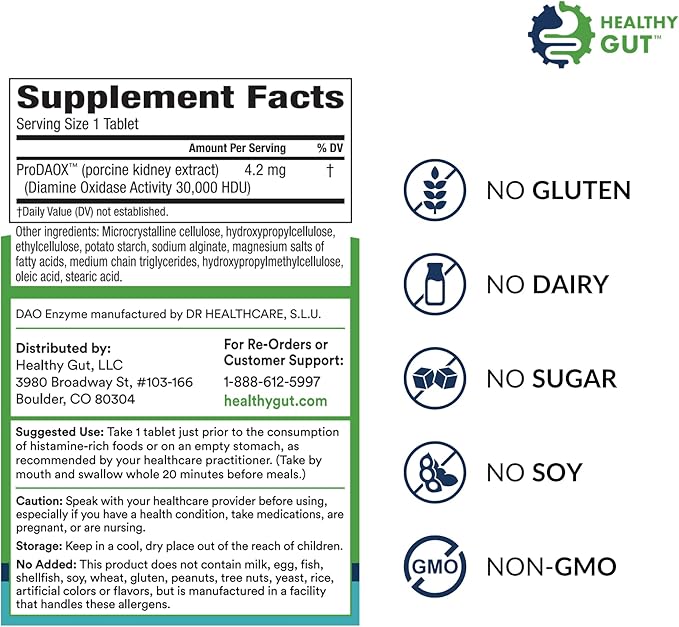 HistaHarmony | Delayed Release DAO Diamine Oxidase Histamine Support Enzyme | 30,000 HDU | 60 Servings