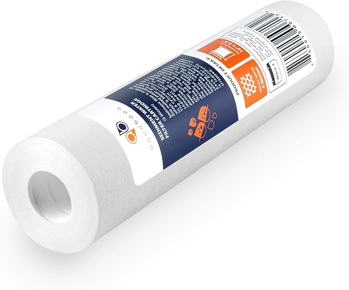 Aquaboon 5 Micron 10 x 2.5 Sediment Filter - Whole House Water Filter Replacement Compatible with Well Water Filters - P5, AP110, WHKF-GD05, 6 Pack
