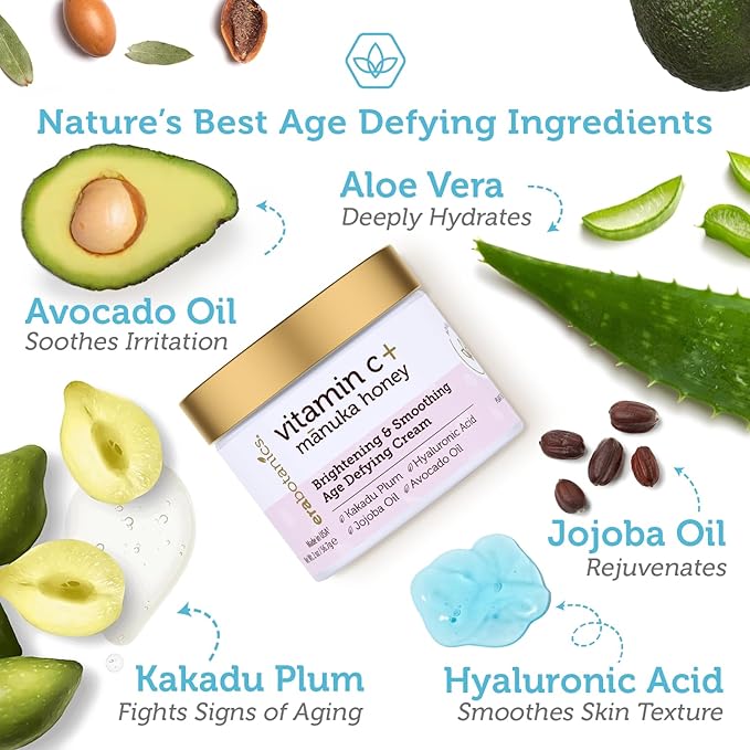 Era Organics Vitamin C Face & Organic Eye Cream – Nourishing Vitamin C Face Cream for Fine Lines, Wrinkles + USDA Organic Eye Balm for Puffiness, Bags – Made in USA, Safe For Sensitive Skin