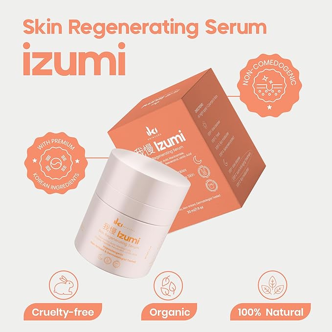 IZUMI Anti-Aging Serum - Hyaluronic Acid, Resveratrol, and Niacinamide Serum to Reduce Wrinkles, Boost Collagen, Deep Hydration, Non-Greasy, Year-Round Skincare for All Skin Types