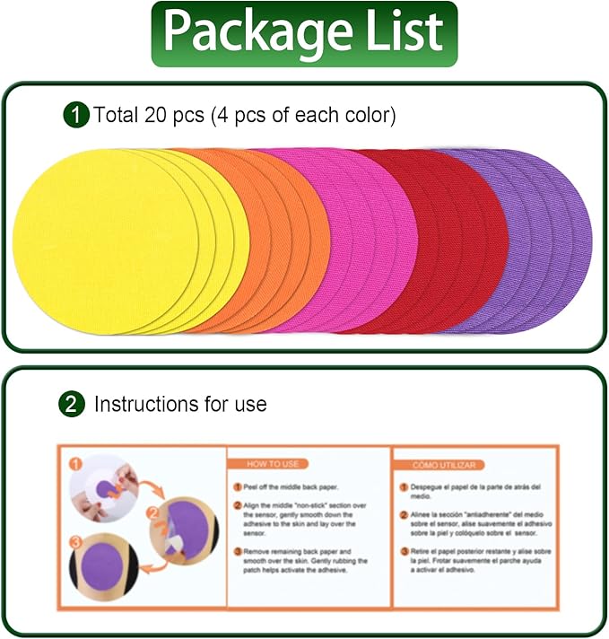 G7 Adhesive Patches Waterproof 20Pack Overpatch for G7 & Stelo Flexible CGM Tape Non-Glue Central Full Cover Patches Hypoallergenic & Latex-Free for 10-15 Days Long Stay, Rose Pink