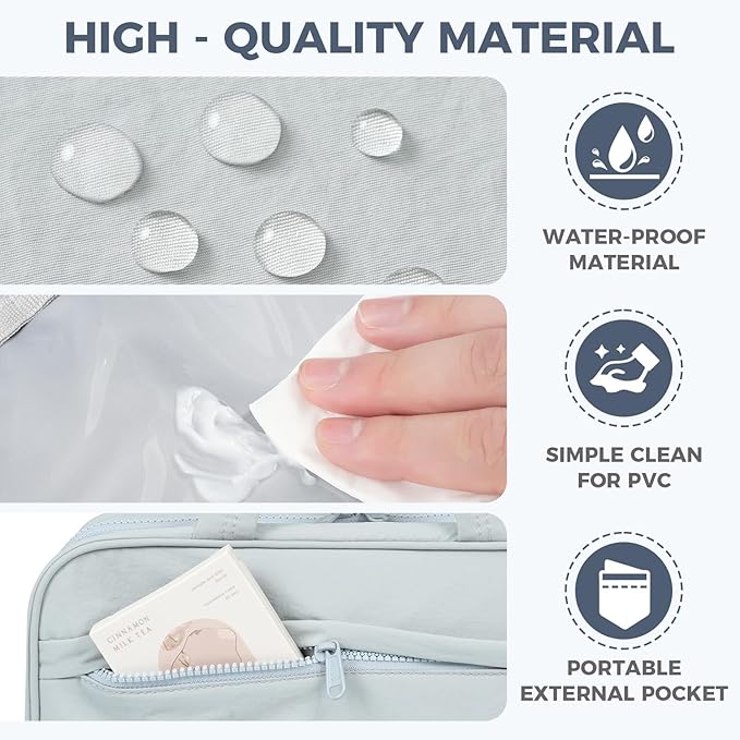 Toiletry Bag For women,Portable Hanging Organizer,4 Leakproof Compartment for full-sized Conditioner, Brushes Set, Makeup Accessories,Visible and easy to access.M-blue