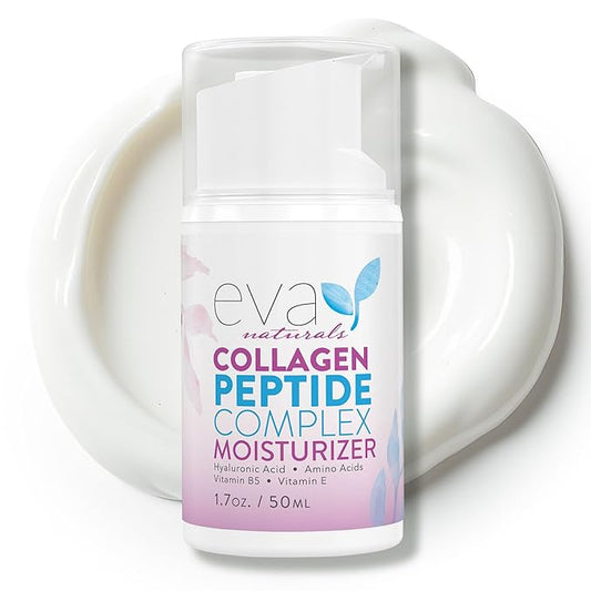 Eva Naturals Collagen Face Moisturizer Peptide - Anti-Wrinkle Facial Moisturizer For Face - Deeply Hydrating Multi-Peptide Collagen Boosting Face Cream, Facial Skin Care For Smoother Skin - 50ml