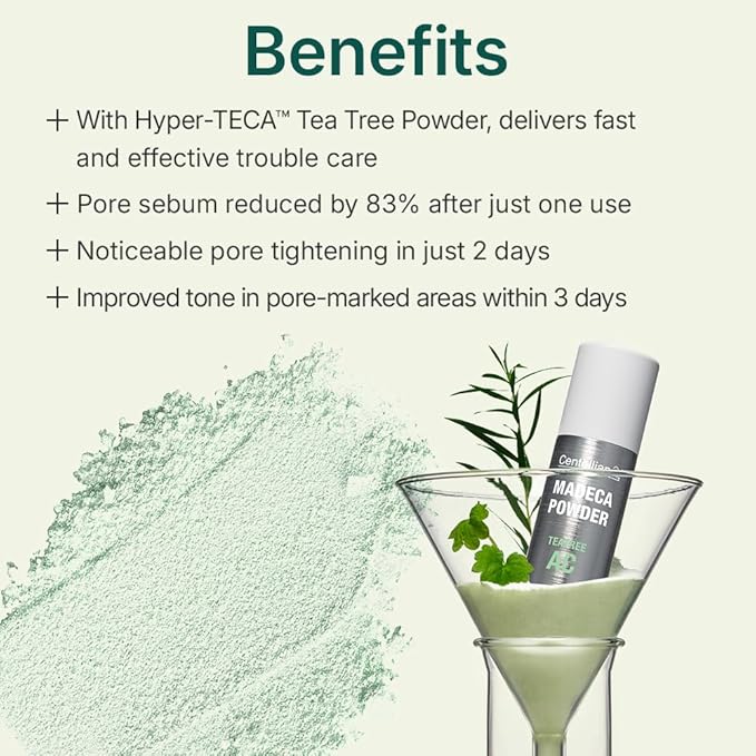 Centellian 24 Madeca Powder Tea Tree AC (Acne & Pore Care, 0.21 oz.) - Pore Reducing, Soothing for Sensitive Skin, Korean Skin Care