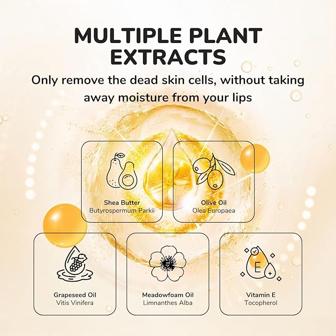 Lip Mask & Scrub Set(Honey + Milk Protein + Oat), Overnight Moisturizer for Cracked & Dry Lips Care, Hydrating Plumper Kit, Sugar Exfoliator Gift for Women