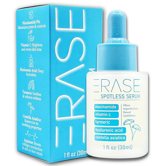 Spotless Serum - Vitamin C Serum for Dark Spots with Niacinamide 5%, Korean Skin Care, Proactive Acne Treatment For Face, Hyaluronic Acid Hydration, Soothing Turmeric & Centella Asiatica, 1fl oz