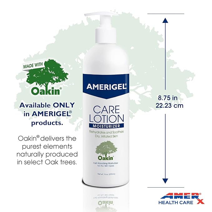 AMERIGEL Total Day & Night Skin Care Bundle - Barrier Lotion Skin Protectant Bottle With Pump (16 oz.) - Care Lotion Hypoallergenic Moisturizer Bottle With Pump (16 oz.)