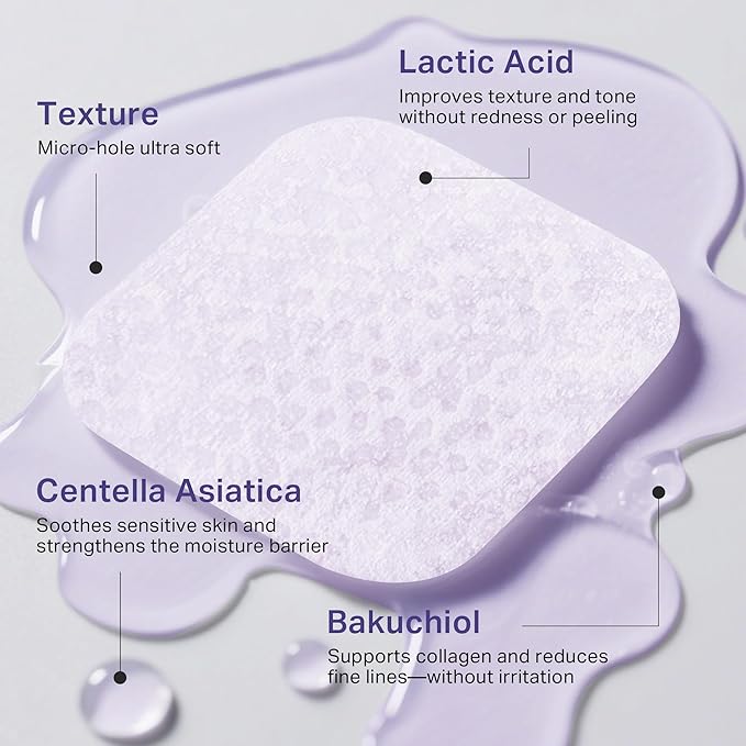 depology Blemish & Tone Toner Pads – Helps Fade Dark Spots Facial Pads & Uneven Skin Tone with Lactic Acid, Bakuchiol & Centella, Daily Exfoliating for Sensitive Skin