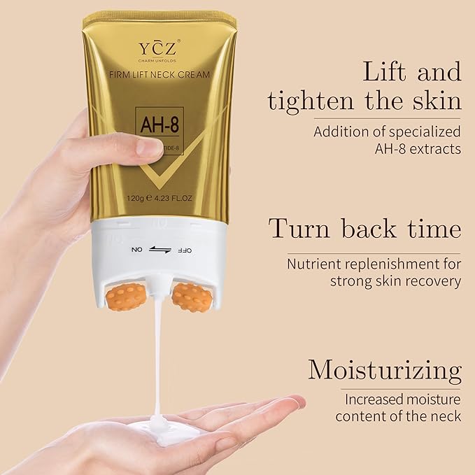 Ycz AH-8 Firming Neck Cream for Crepey Skin Body Care Comfort, Contains Hexapeptide, Moisturizing, Tightening Lotions Cosmetic Skin Care Skin Repair (Pack of 2)