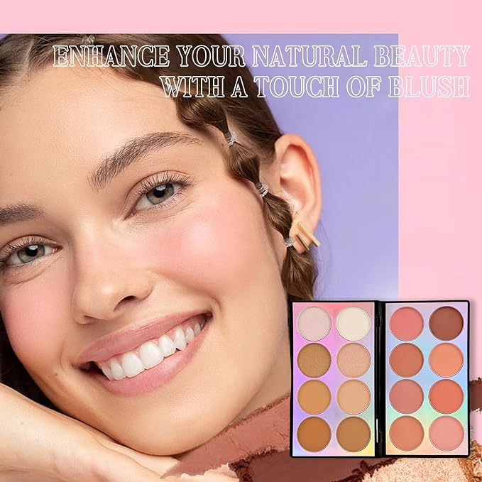 Coosa Blush Palette, Highlighter Contour Makeup Palette, Blush & Cheeks