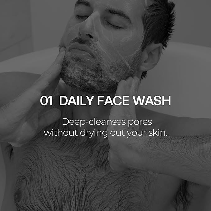 HommeFace Daily Trio Skin Care Set for Men, 3-Step Routine