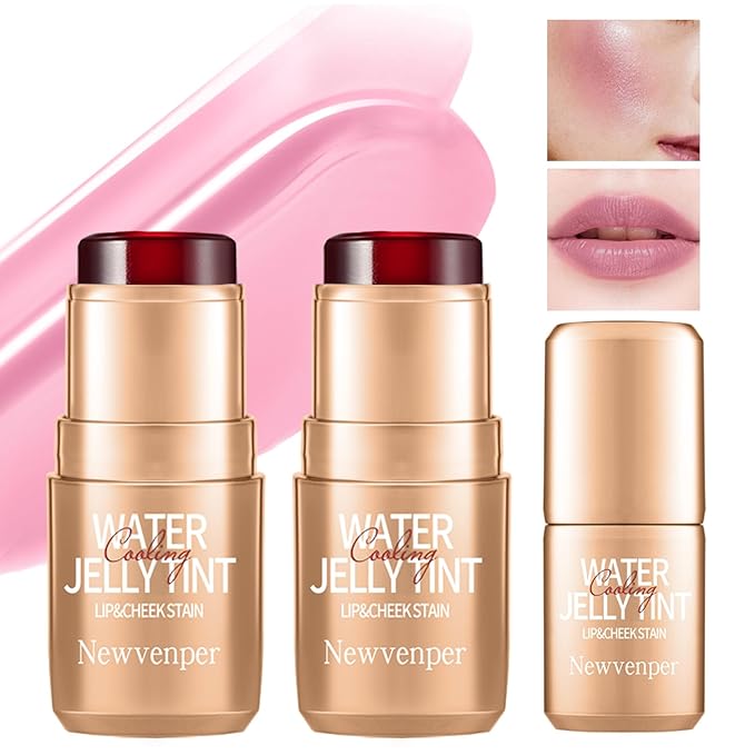 2PCS Jelly Blush Stick, Multi-Purpose Lip & Cheek