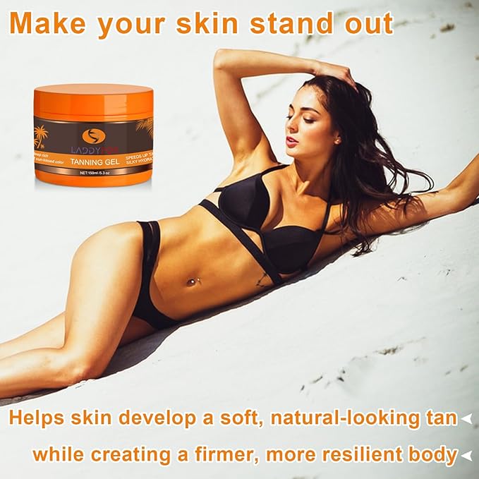 Intensive Tanning Gel SPF0 150 ml, Carrot Tanning Gel, Brown Tanning Gel, Natural Tanning Accelerator Cream Gel for Sunbeds & Outdoor Sun (SET B)