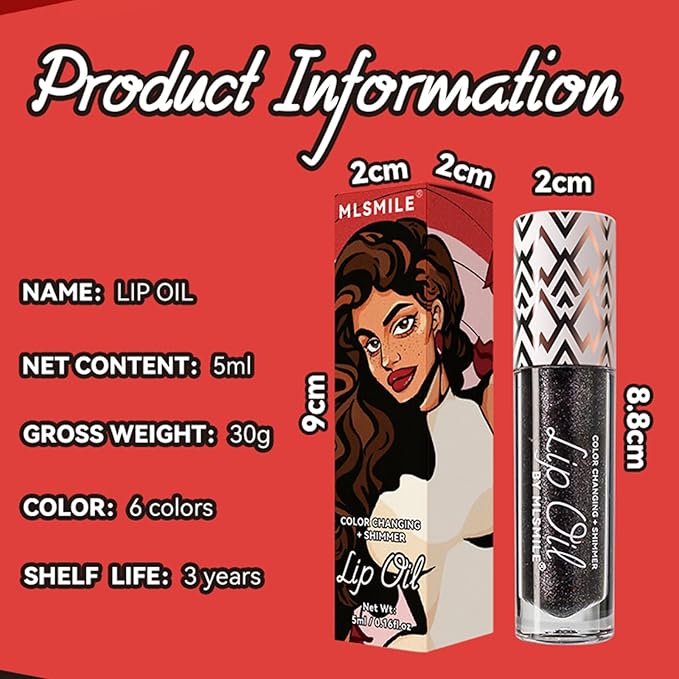 3Pcs Boss Up Color Changing Lip Oil, Shimmering Lip