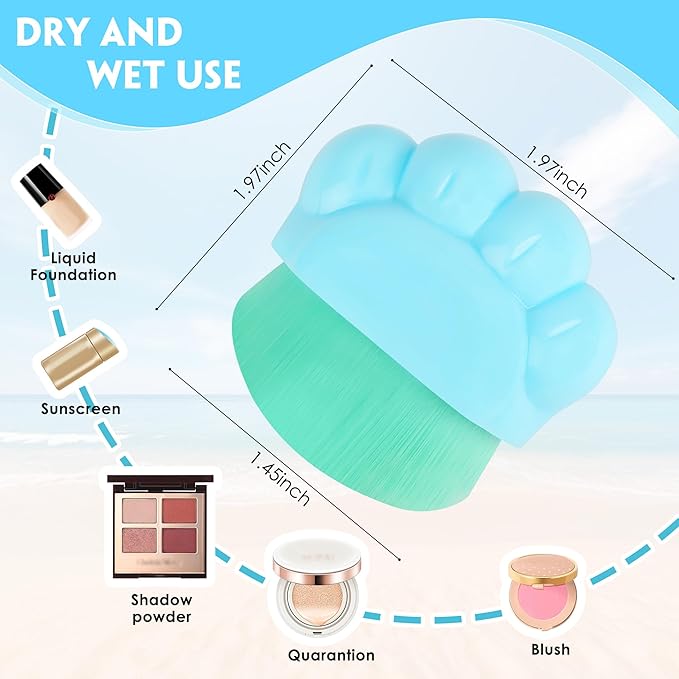 Azazccm Sunscreen Applicator for Kids, 2pcs Sunblock Buddy Brush Set, Suncream & Lotion Brush with Cleaner, Travel Size for Liquid Foundation BB Cream Moisturizer Body Makeup 1.97x1.97inch