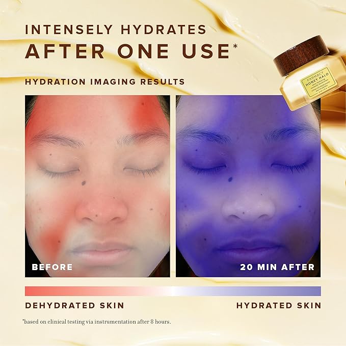 Farmacy Ceramide Face Moisturizer - Honey Halo Hydrating Facial Moisturizer for Dry Skin - Plumps, Soothes + Restores Skin with Potent Ceramides + Buckwheat Honey for a Dewy, Healthy Glow (25ml)