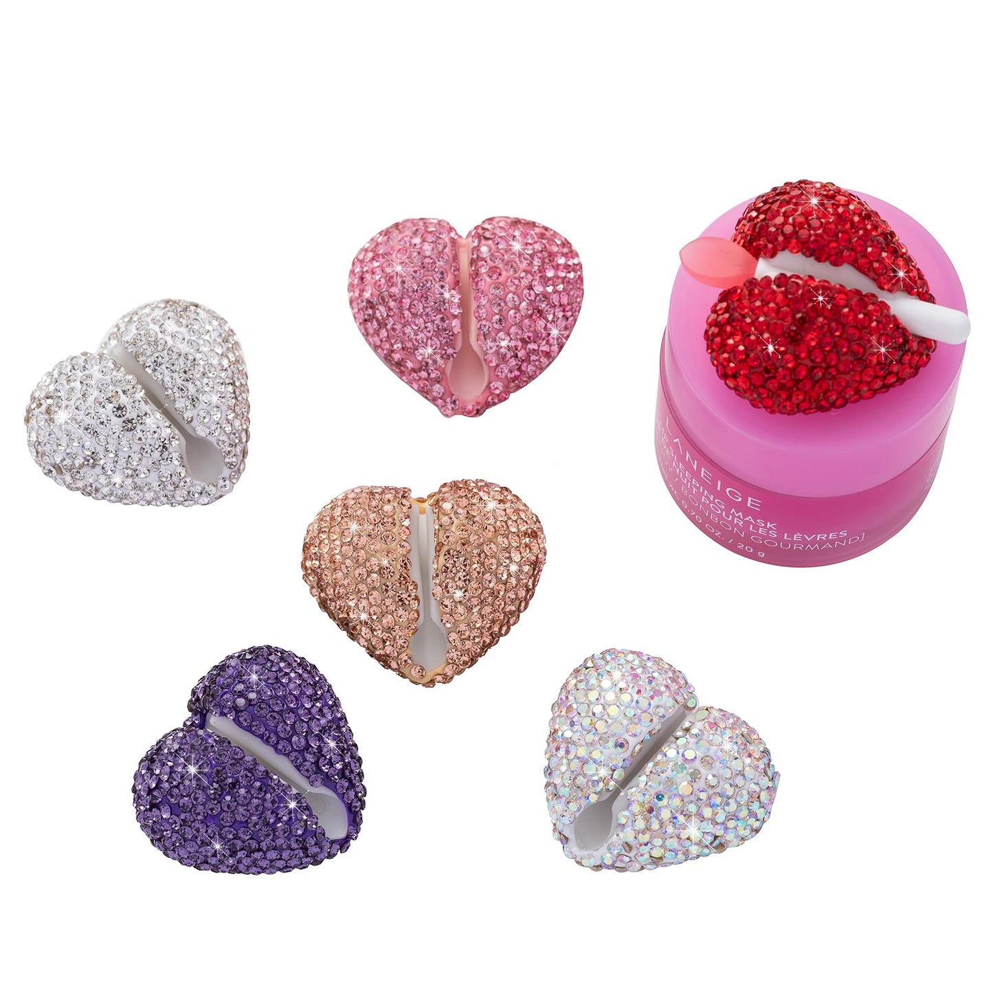 Veseek Lip Brush Holder,Lip Balm Brush Organizer Compatible with LANEIGE Lip Sleeping Mask,Silicone Sleeve Protector Cover for Lip Brushes(Pink & Purple)