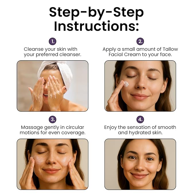 Cattle Creek Tallow Face Moisturizer - Whipped Beef Tallow for Face with Sweet Almond, Myrrh, Frankincense & Rose Oils – Grass-Fed Beef Tallow for Face Care, Hydration & Sensitive Skin (4oz)